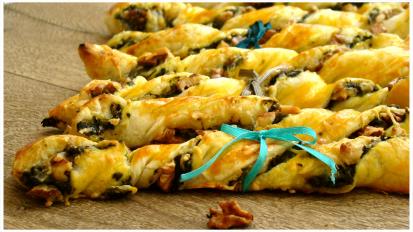 TORSADES ÉPINARDS, FROMAGES ET NOIX