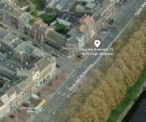 Angleur - vue aérienne du temple du Quai des Ardennes