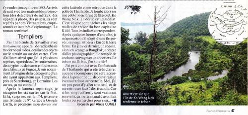 France Dimanche N°3582 du 24 au 30 avril 2015, l'îl au trésor du capitaine William Kidd (Alicia COMET)