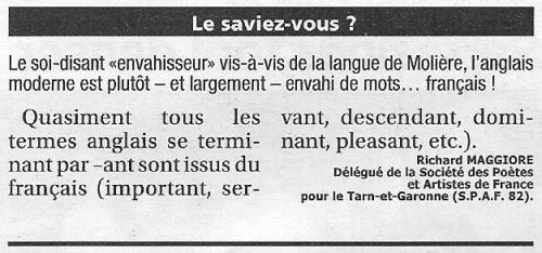 L'ANGLAIS, CE FRANÇAIS...