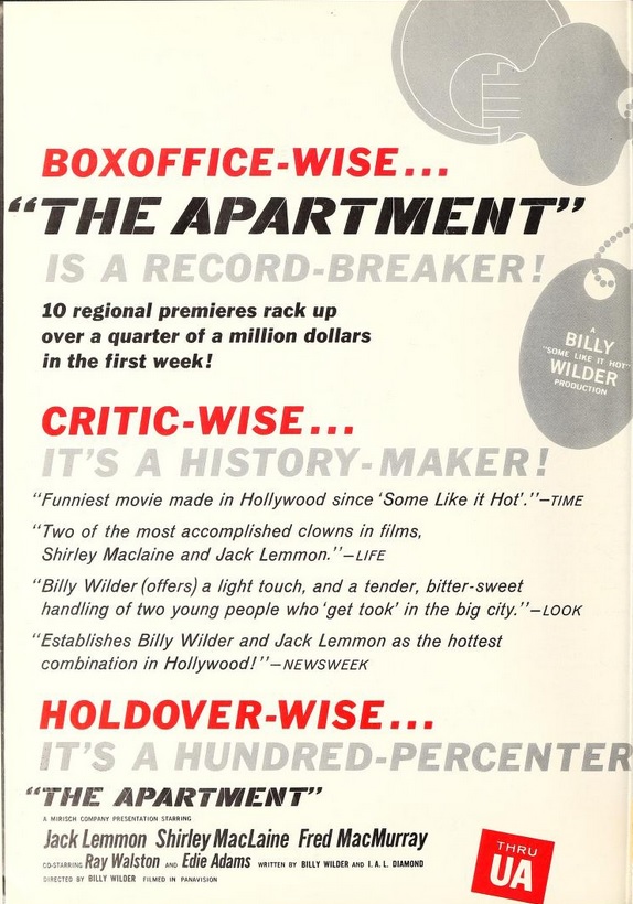BOX OFFICE USA DU 22 JUIN 1960 AU 28 JUIN 1960