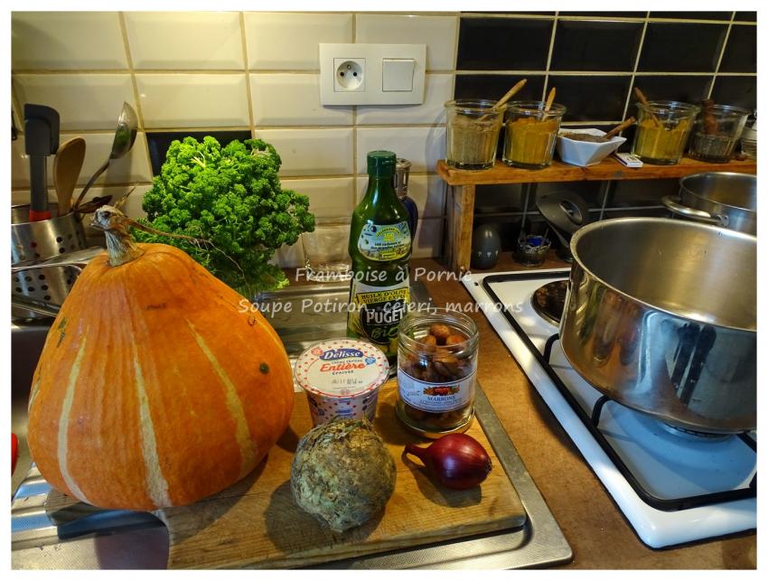 Soupe potiron, céleri et marrons 