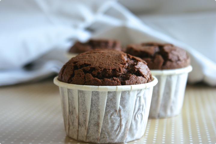 Muffins au chocolat, coeur de spéculoos