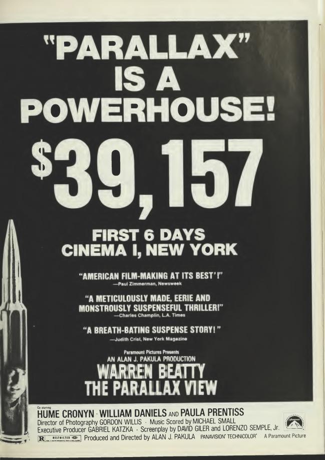THE PARALLAX VIEW box office usa 1974