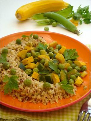 BOULGOUR QUINOA,PETITS POIS COURGETTES