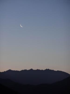 Aube, croisant de Lune  et Vénus sur la Sposata