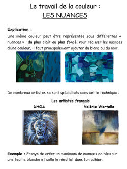 Une technique artistique - les nuances de couleur