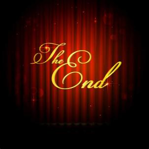 Надпись The End / Inscription the end on a red and black background in ...