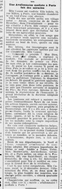 L'Écho de l'Yonne, 3 mars 1912