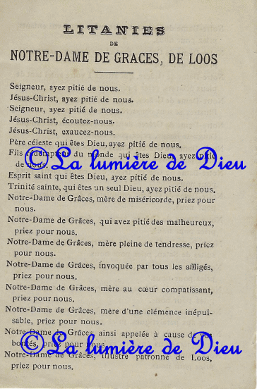 Litanies à Notre-Dame de Grâces de Loos