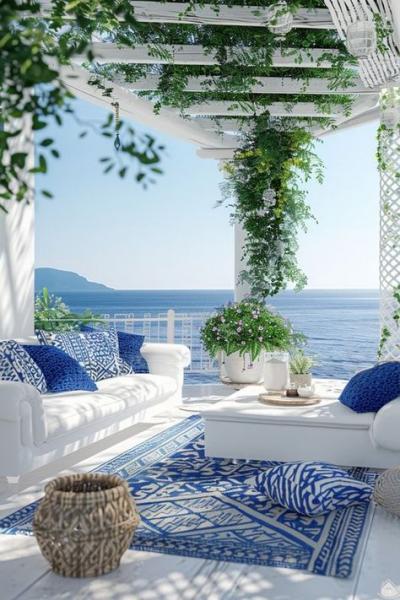 Terrasses à Santorin