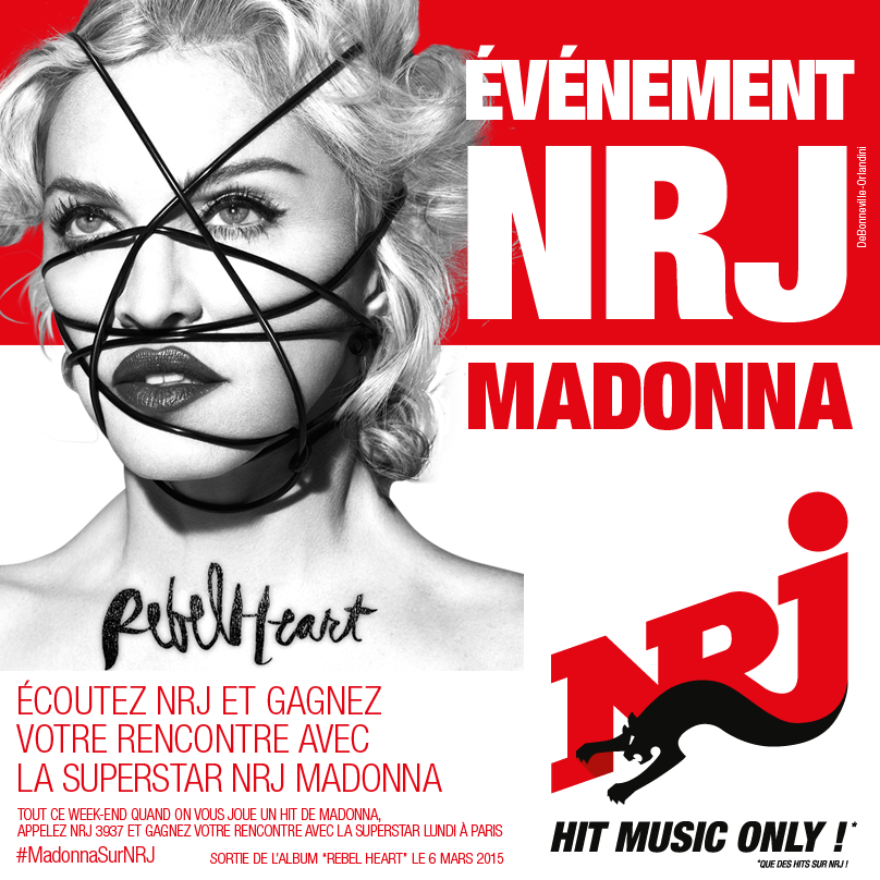 Grace à NRJ, rencontrez Madonna lundi soir à Paris (Rebel Heart Promo Tour)