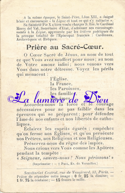 Prière au Sacré Cœur (Ligue patriotique des Françaises)