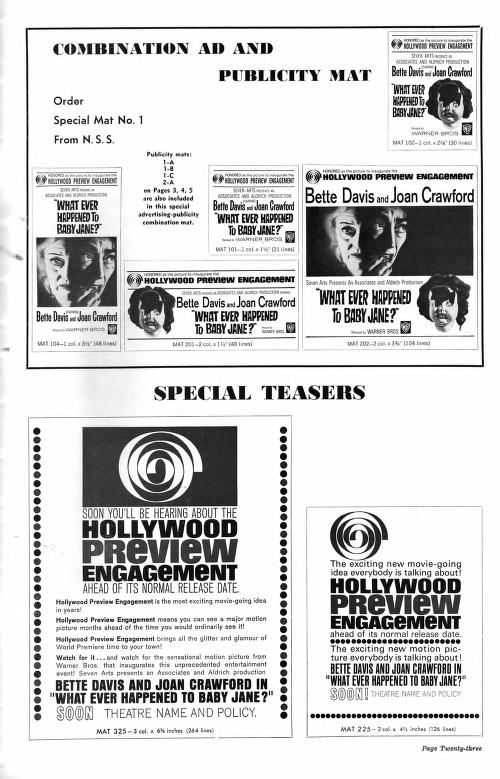 QU'EST-IL ARRIVE A BABY JANE (1962) PRESSBOOK 