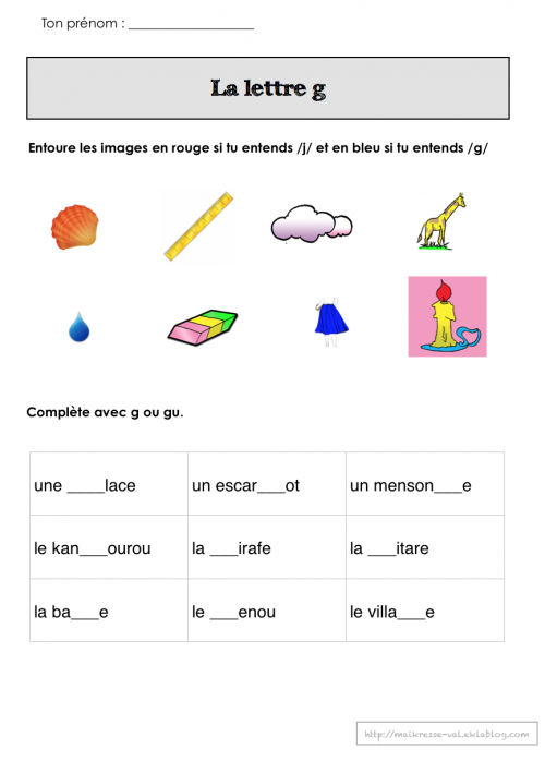 La lettre g