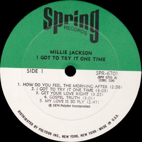 Millie Jackson : Album " I Got To Try It One Time " Spring Records SPR 6701 [ US ]