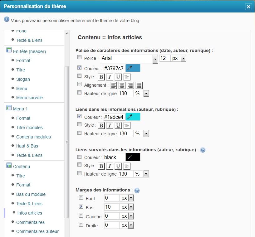 Exemple de thème à l'usage des débutants