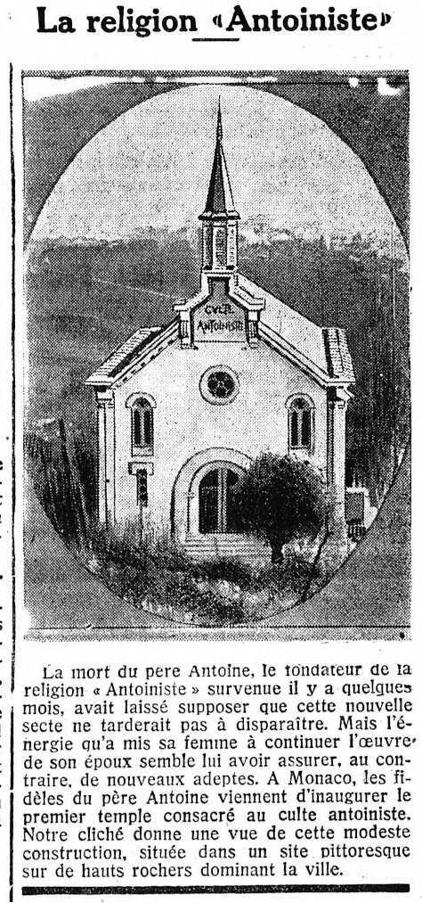 La religion Antoiniste (L'Impartial, 23 décembre 1913)