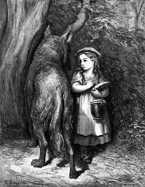 Le Petit Chaperon Rouge rencontre le loup