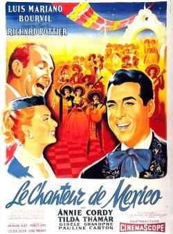 LE CHANTEUR DE MEXICO BOX OFFICE FRANCE 1956 AFFICHE DE BORIS GRINSSON