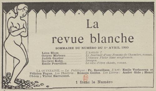 1900 Vignette tirée de La revue blanche impression photomécanique, Félix Vallotton