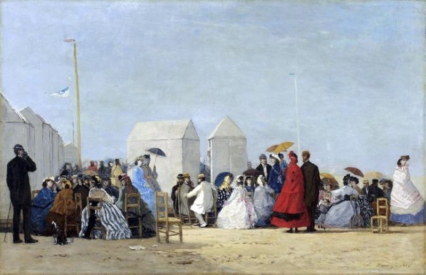La plage de Trouville à l'heure du bain