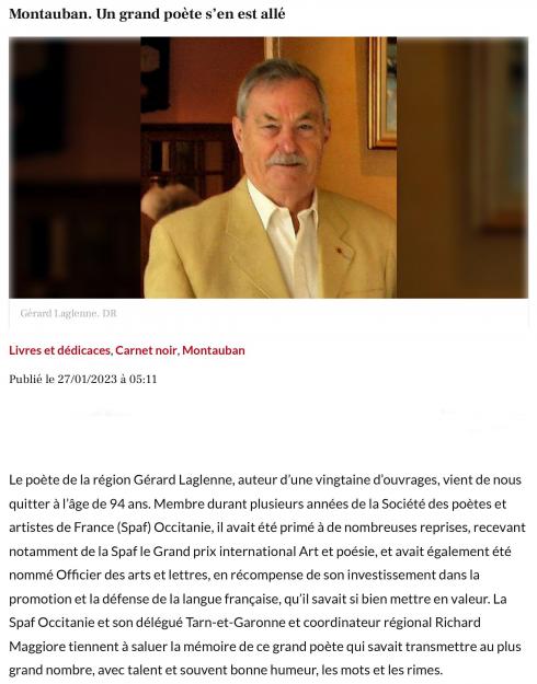 ARTICLE HOMMAGE G. LAGLENNE