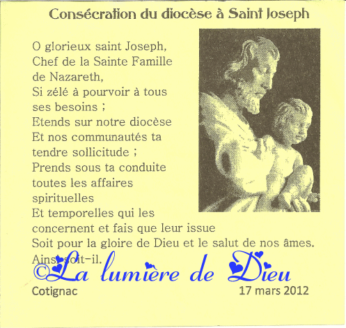 Consécration du diocèse à Saint Joseph (Cotignac)