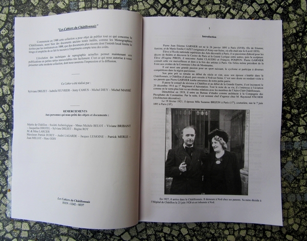 Le cahier des Amis du Châtillonnais sur Pierre Garnier est paru !