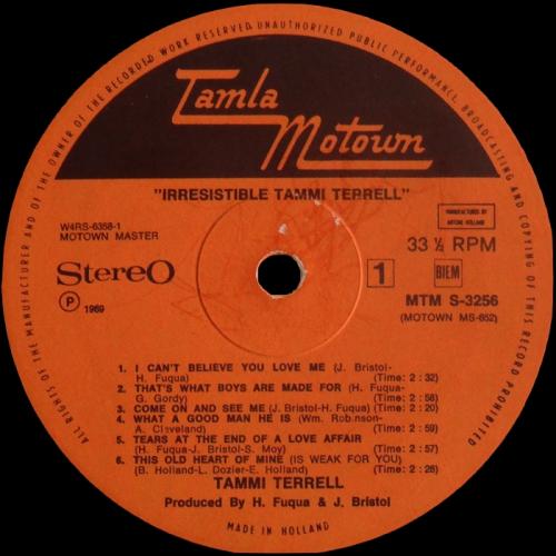 Tammi Terrell : Album " Irresistible " Motown Records MS 652 [ US ]