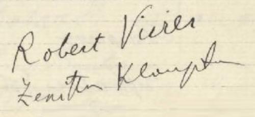 Robert Vivier et Zénitta, signature