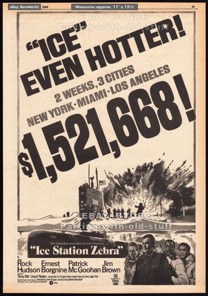 ICE STATION ZEBRA BOX OFFICE USA 1968