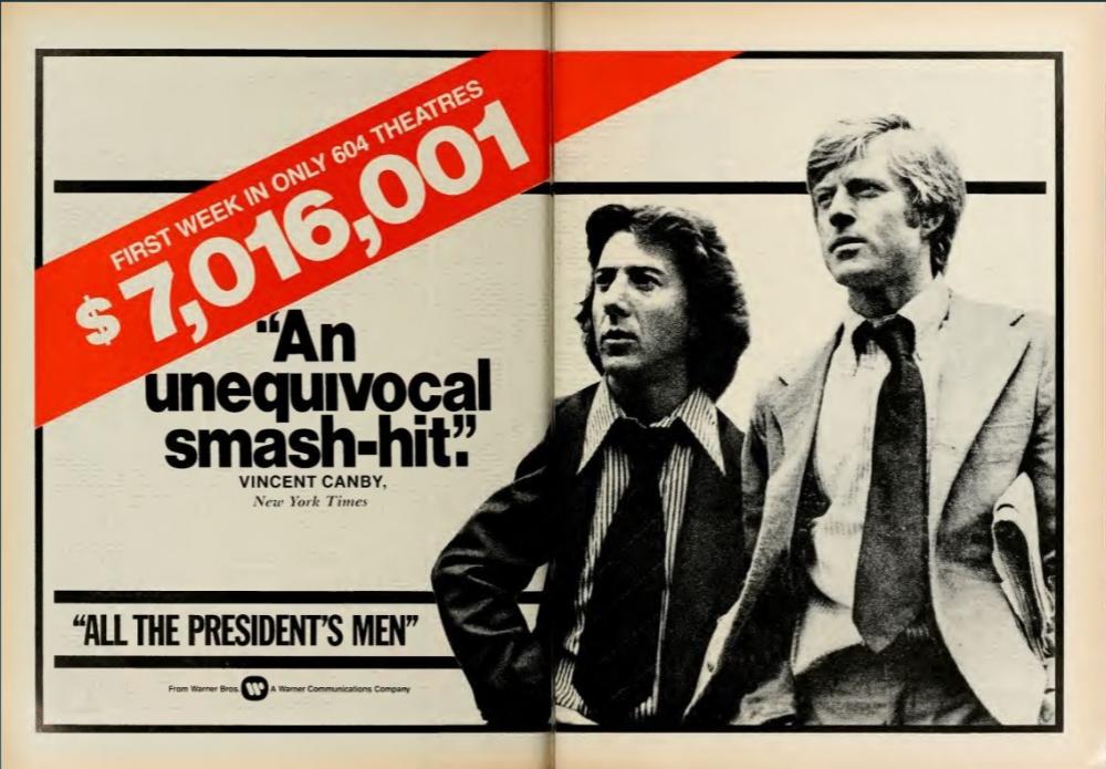 ALL THE PRESIDENT MEN box office usa 1976