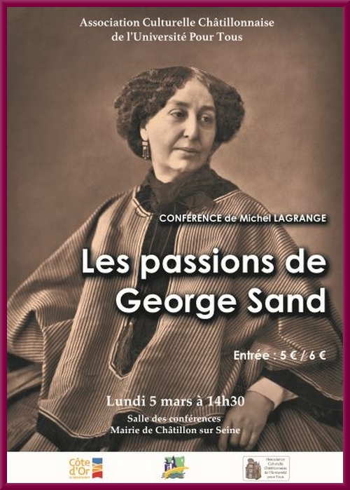 "Les passions de George San", une conférence de Michel Lagrange pour l'ACC