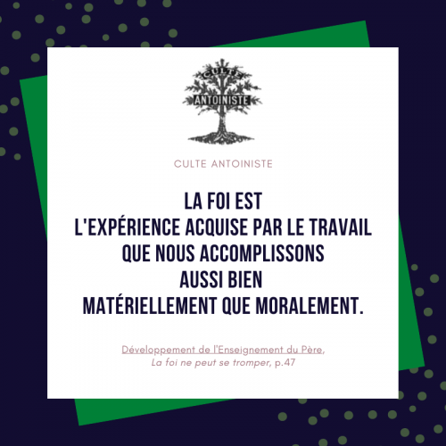 Développement, La foi ne peut se tromper, p.47