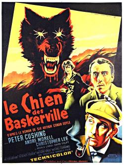 LE CHIEN DES BASKERVILLE BOX OFFICE FRANCE 1959 AFFICHE DE ROGER SOUBIE
