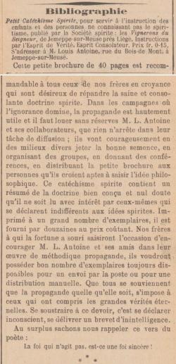 Petit Catéchisme Spirite (Le Messager, 15 juin 1896)