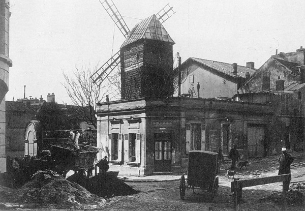 Montmartre : Le Radet et le restaurant "Le Moulin de la Galette"