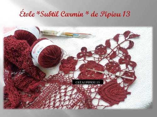 Mon étole " Subtil Carmin"