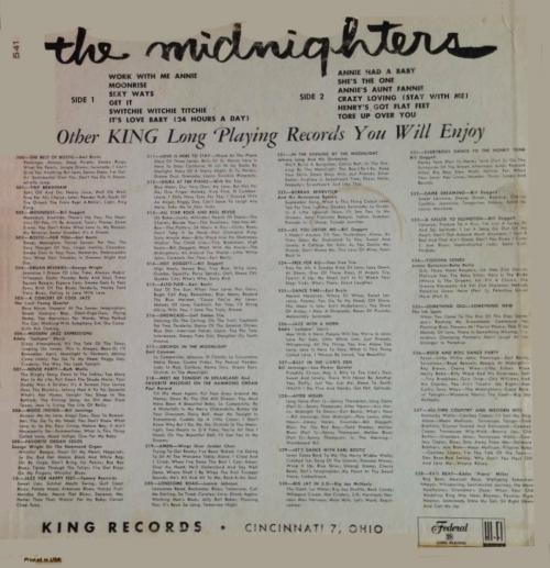 The Midnighters : Album " Their Greatest Hits " Federal Records 541 [ US ] 1957