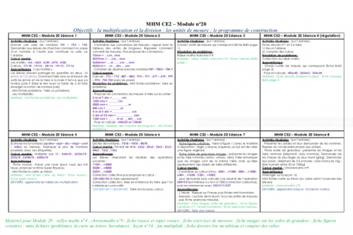 MHM CE2 - Détails du module 20