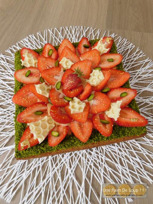 Sablé breton aux fraises & crème caramel 