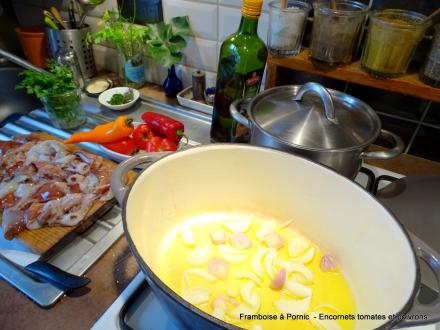 Encornets Tomates et Poivrons 