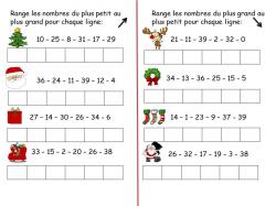 RANGER LES NOMBRES  - 39 - CP NOEL