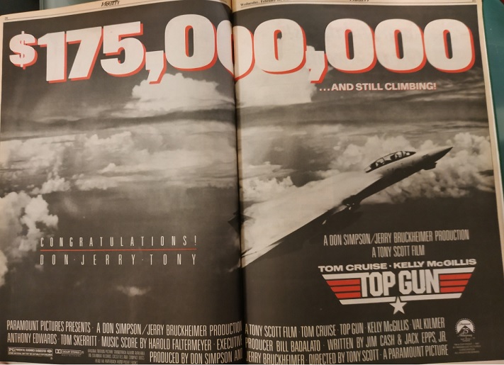 TOP GUN -  TOM CRUISE BOX OFFICE 1986
