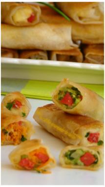 CIGARES CROUSTILLANTS CHORIZO,PURÉE DE LÉGUMES