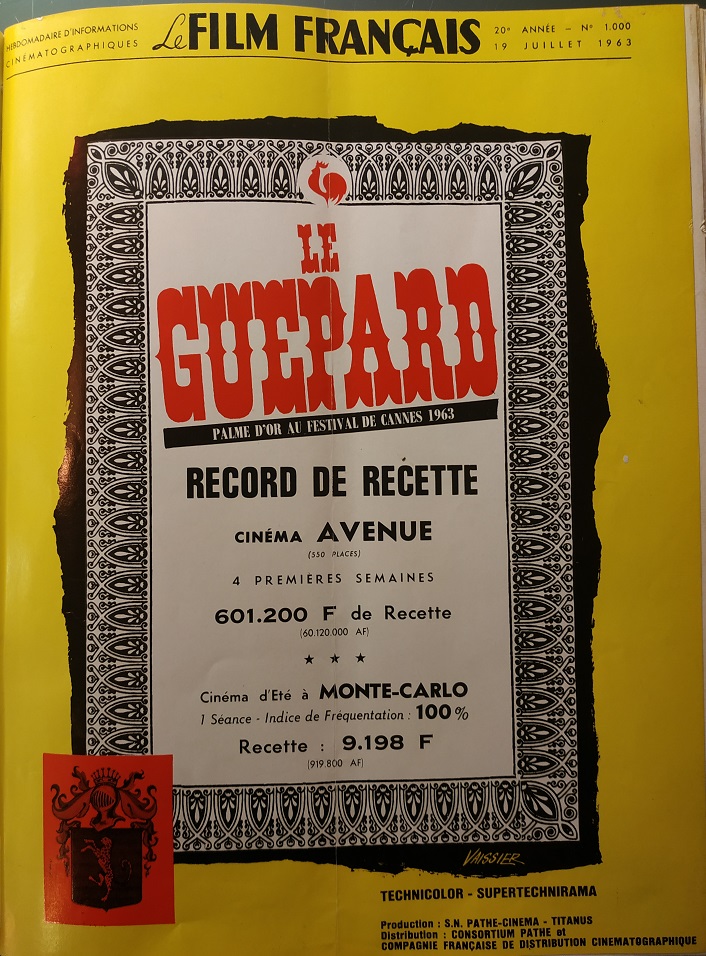 LE GUEPARD - box office france 1963