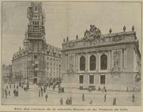 Etat des travaux de la nouvelle Bourse (Le Grand hebdomadaire illustré, 10 août 1913)