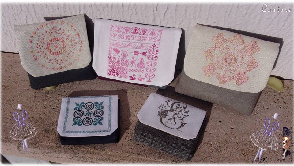 Finition de plusieurs broderies