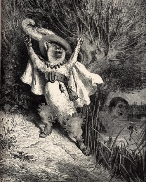 le chat botté appelle au secours: "le marquis de Carabas se noie!"